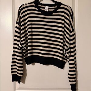 PINK Victoria's Secret Black and tan Striped Sweater